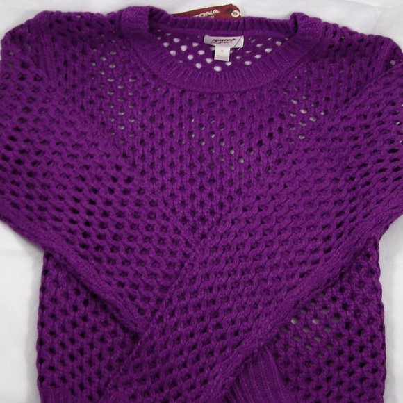 Arizona Jean Co. Mesh-Stitch Purple Sweater - Picture 3 of 4